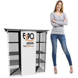 ExpoStands - Counter con vitrina lateral doble 100 x 50 cm