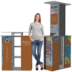 Stand Módulo de atención doble con mostrador central