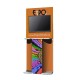 ExpoStands - Soporte para TV con repisas y counter.