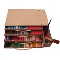 Caja de madera para lápices y colores
